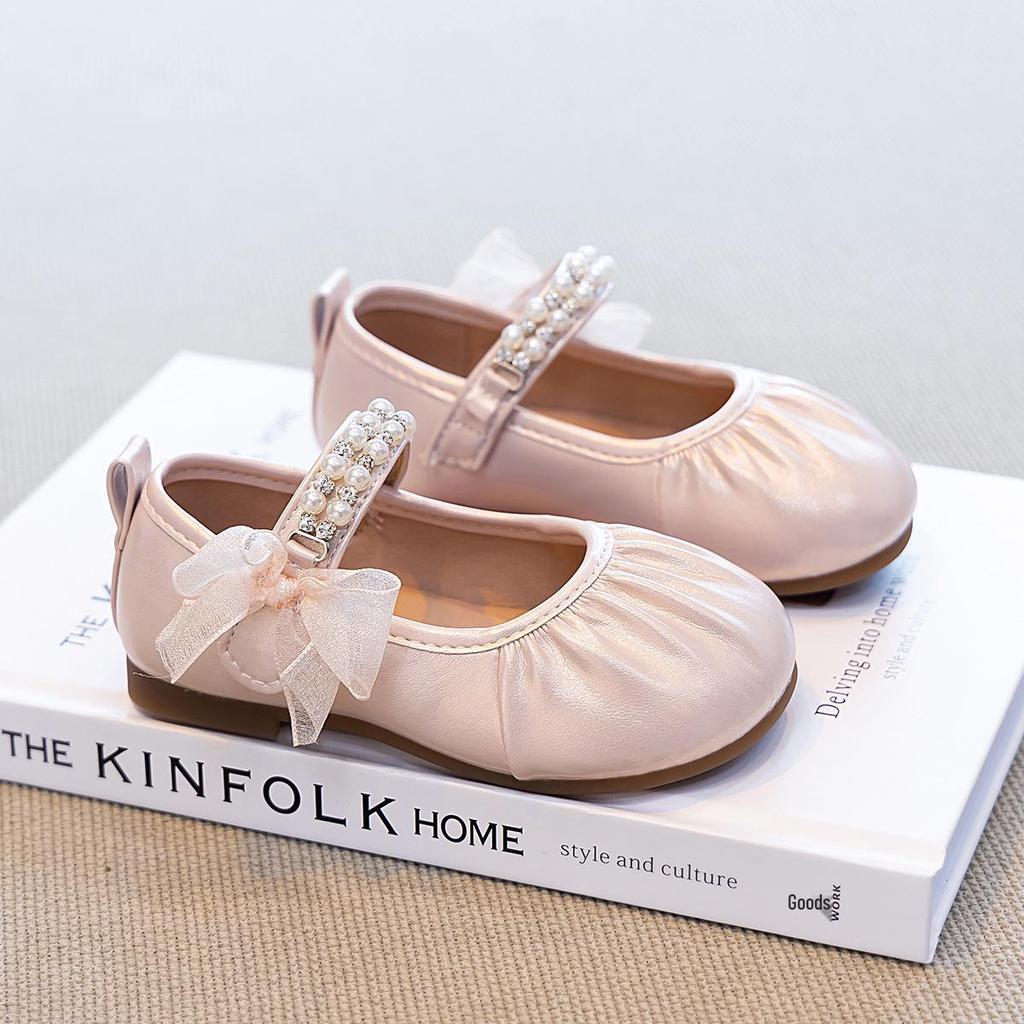 Autumn 2026 Girls' Korean Style Princess Flats - Versatile, Soft Sole Leather Shoes
