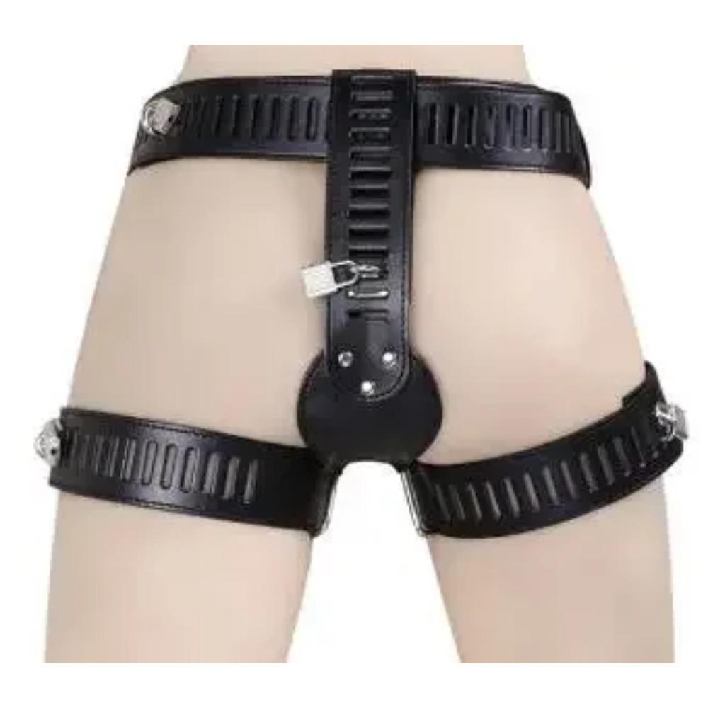 PU Leather Male Chastity Pants Cage Belt Device Sex Toys Underwear Lock Adult Erotic Penis Rings Penis Bondage Adult Products