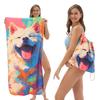 2-in-1 Foldable Beach Towel Backpack,Camping, Yoga and Travel, Absorbent Printed Bath Towel with Built-in Storage, Convertible Beach Mat Carry Bag,1pc