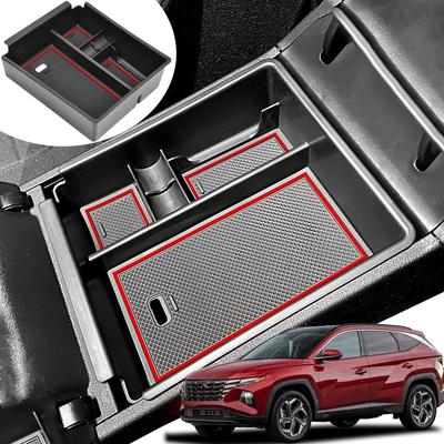 Center Console Armrest Box Storage Fit for Hyundai Tucson NX4 Limited 2022 AT and Tucson Hybrid with Push Button Transmission