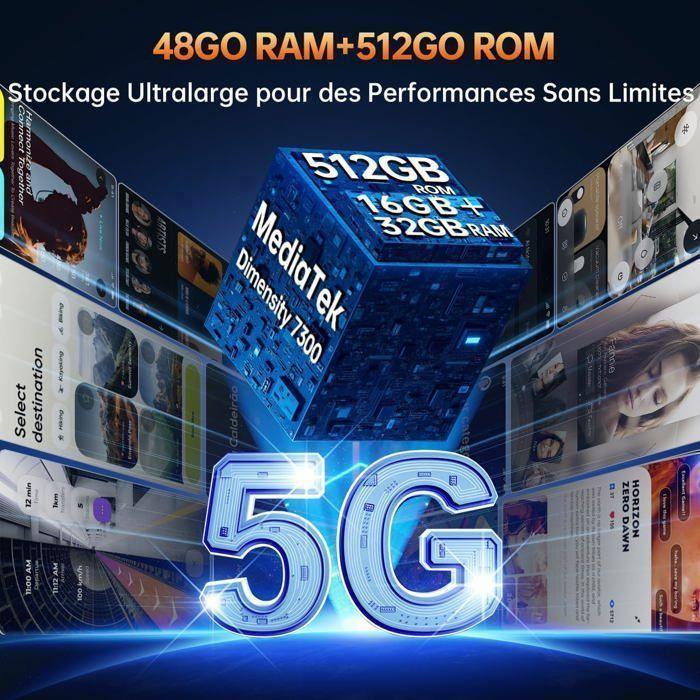 Smartphone Rugerizado 5G OUKITEL WP100 Titan 48GB+512GB 6.8″ 33000mAh 200MP Smartphone Irrompible con Proyector 100lúm Dural SIM/NFC