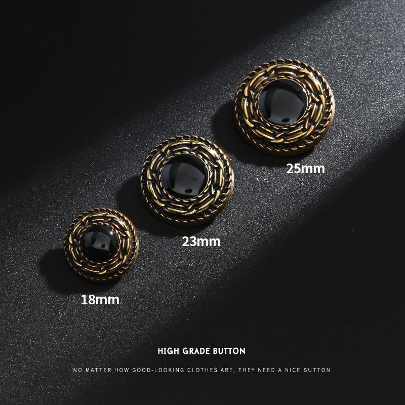 10Pcs Vintage Metal Buttons Round Clothes Woolen Coat Trench Coat Versatile Buttons Jacket Sweater Metal Buttons