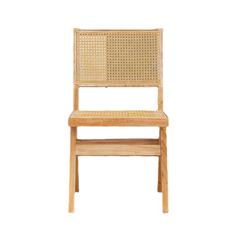 NuFeng Outdoor Solid Wood Rattan Dining Chair