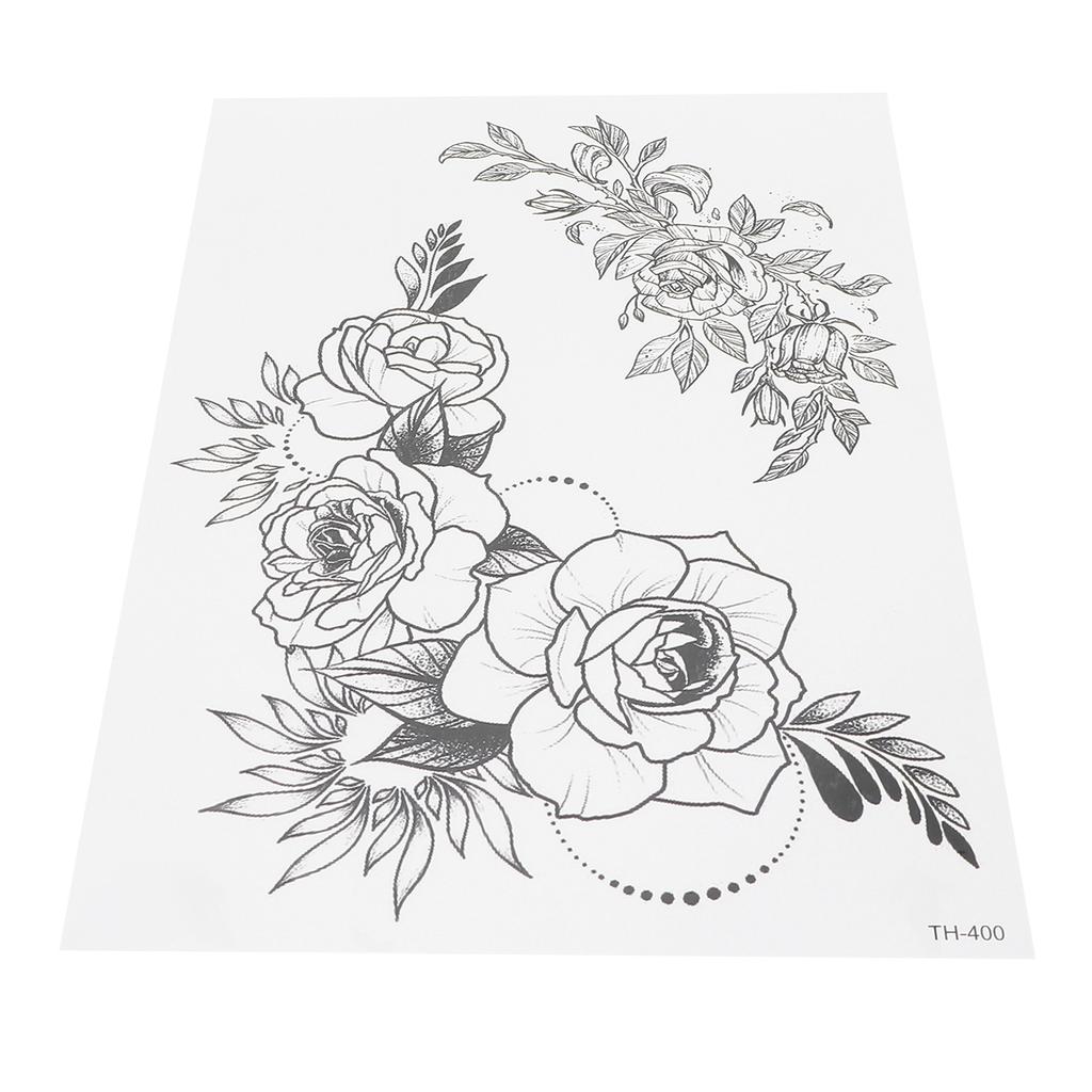 Temporary Tattoo Sticker Arm Chest Back Leg Waterproof Women Flower Tattoo StickerTH‑400