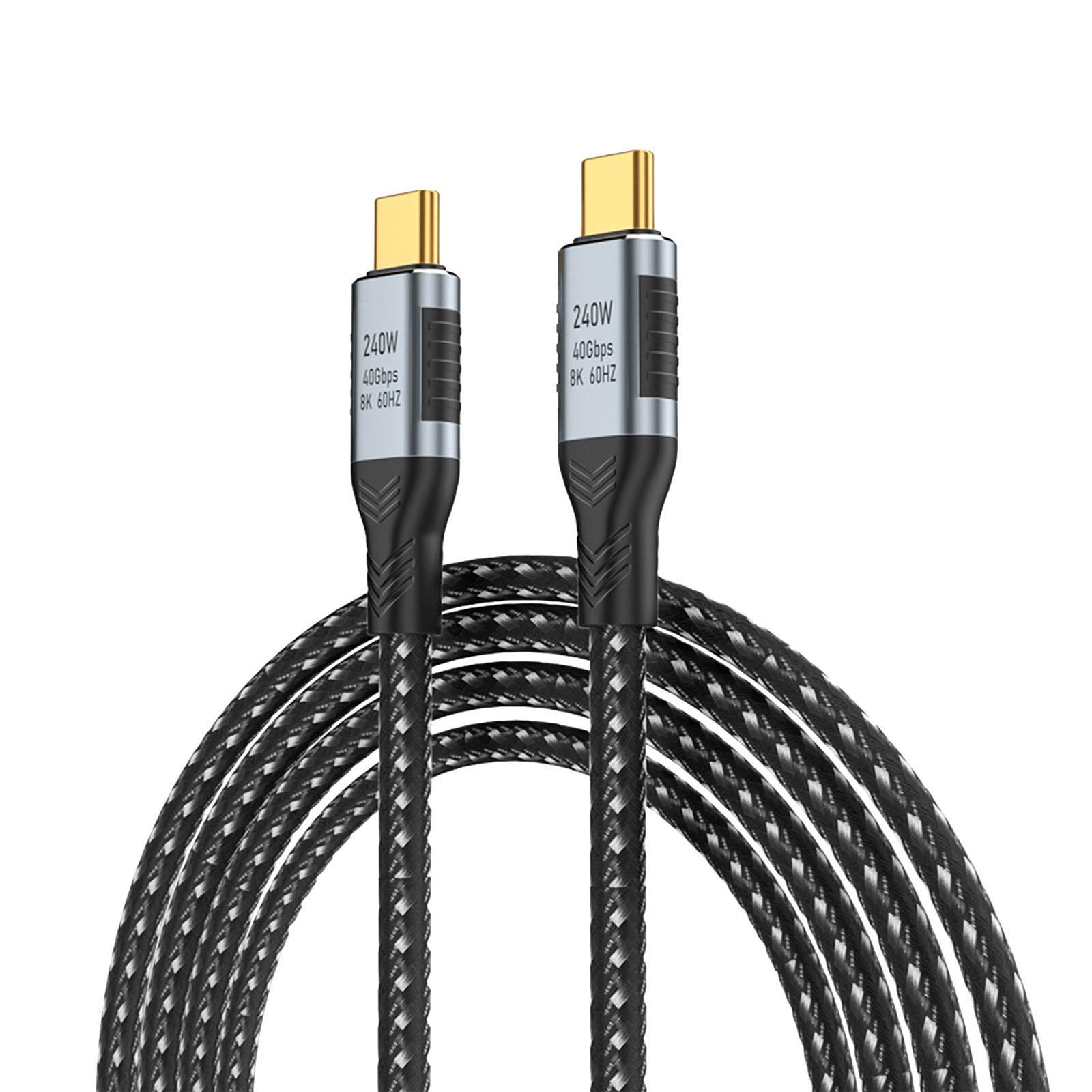 

USB 4.0 Кабель для передачі даних 240 Вт Швидка зарядка 40 Гбіт/с Високошвидкісний 8K 60 Гц HD Відеокабель Багатофункціональний Type-C 4.0 1.2 meters #1