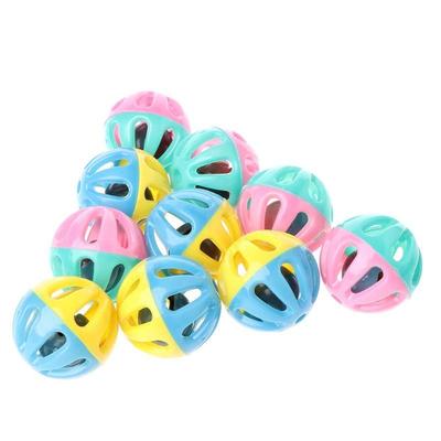 10PCS Kitten Ball Hollow Ball with Bells Colorful Ball Pet for Cat Chew for Pet Dogs Cats Interactive for