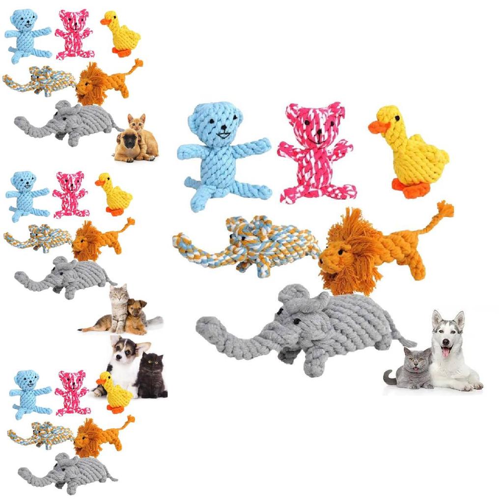 Handcrafted Animal Pet Toys For Dogs Featuring Colorful Cotton Rope Durable Chew Duck Giraffe Moose Ideal For Interactive Playtime