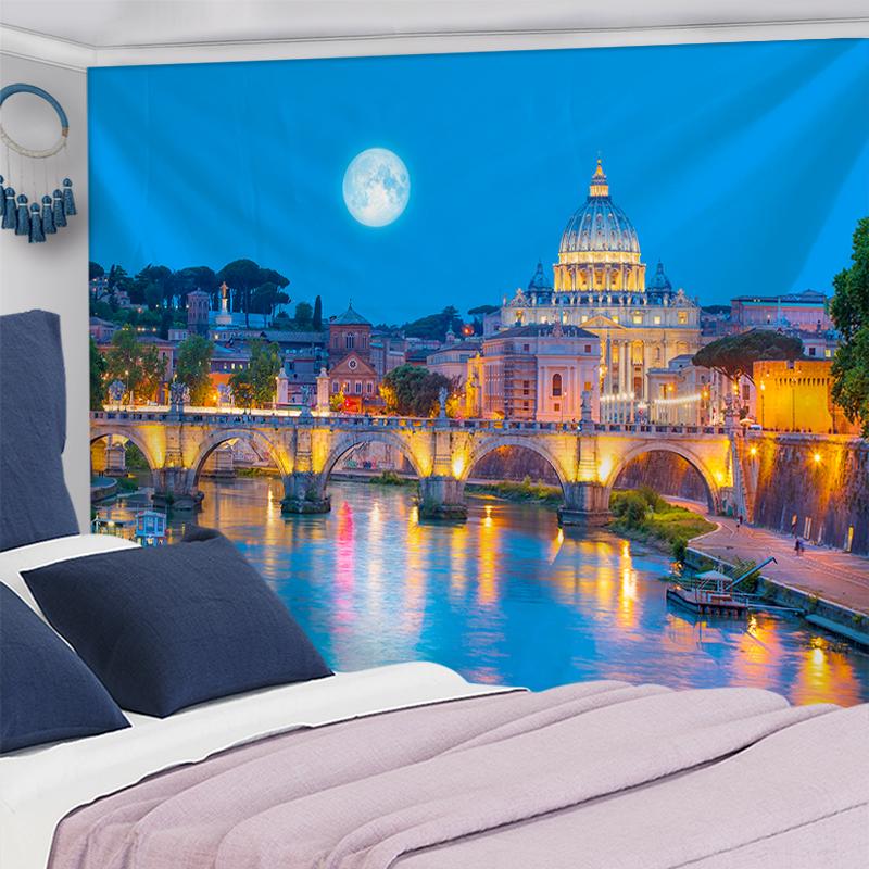 Home Decoration Christmas Decoration Fairy House Paypet Wall Hanging Natural Decoration Pansy Psychedelic Hippie Polish Tapestry