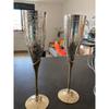 Engraved Brass Goblet Champagne Glasses Flutes Coupes Wine Glass Set (Slender)