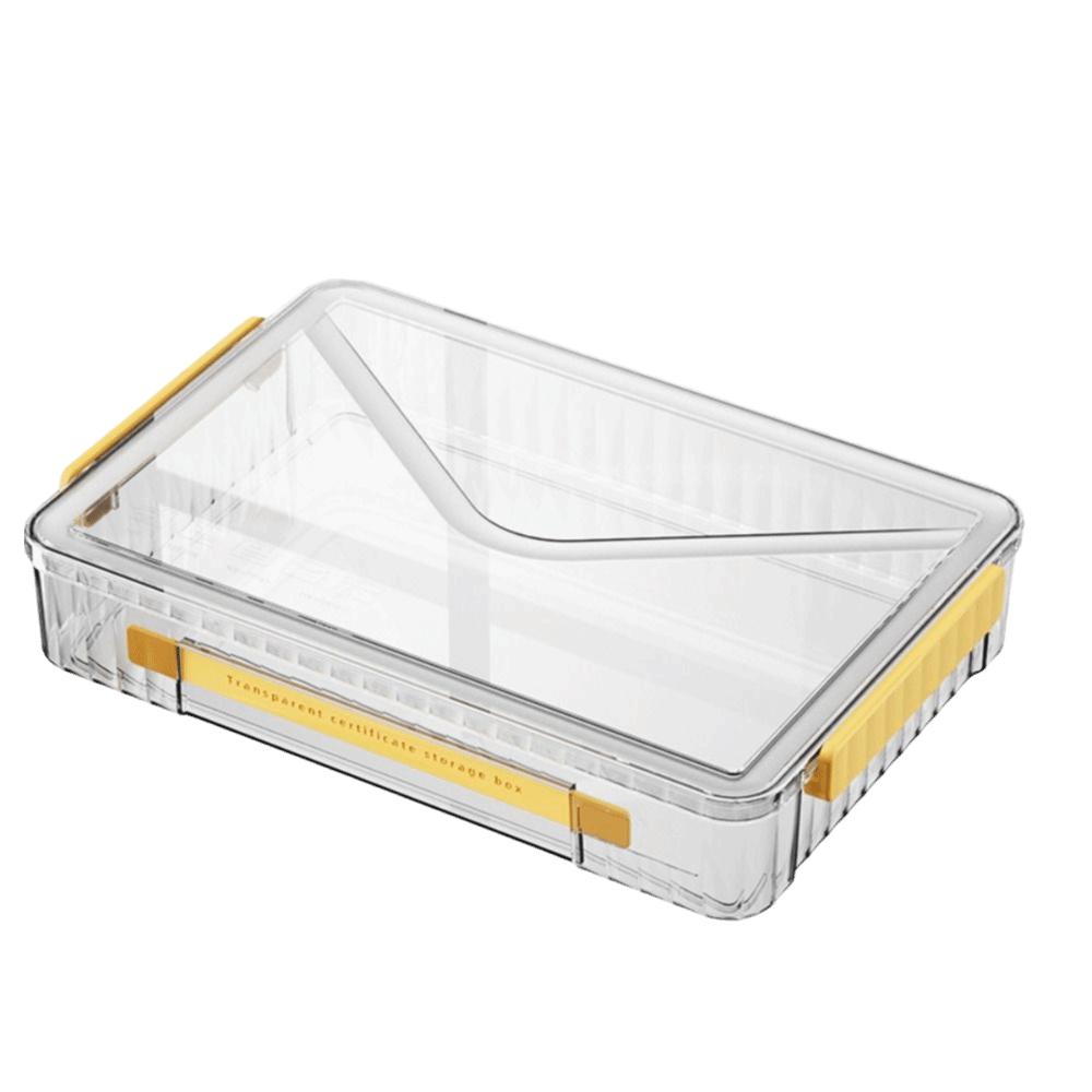 Transparent Desktop Paper Storage Box Dust Proof Card Holder Case File Document Organizer  Contract