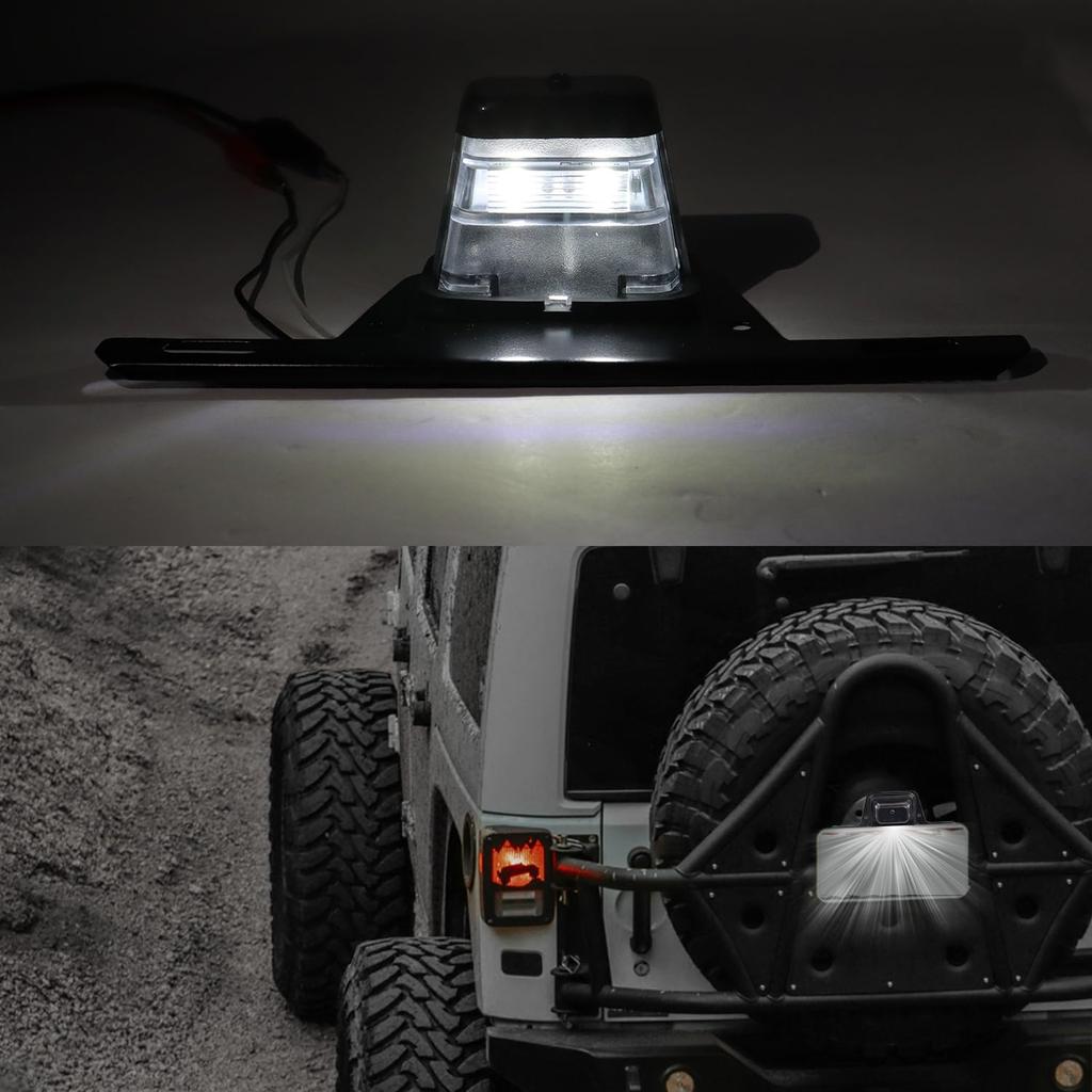 LED License Plate Light With License Plate Holder Bracket Mount Steel Metal Trailer License Plate Bracket ABS Housing PC Lens For Boat Trailer Truck