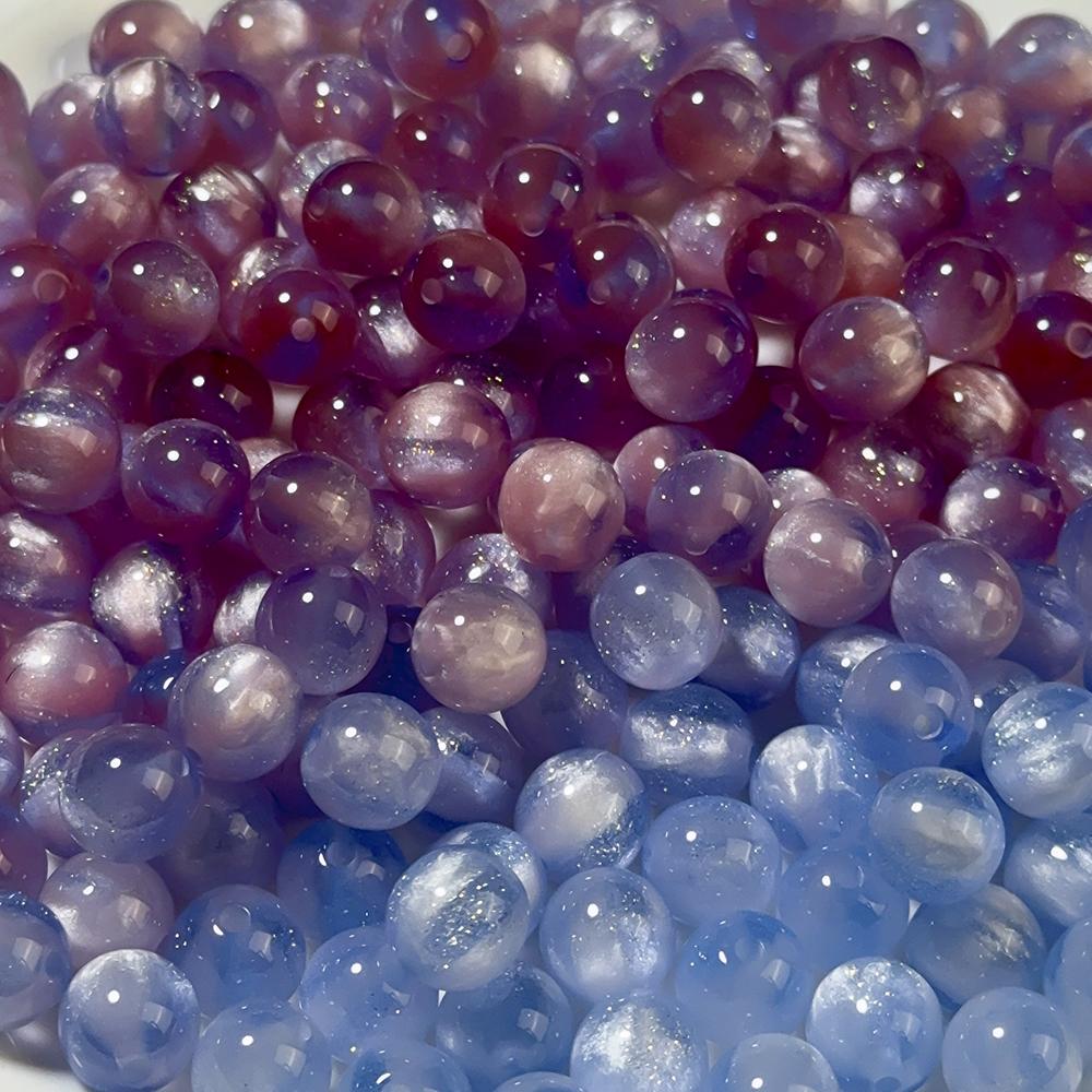 10 шт./лот 10/12 мм Смола Двухцветные Круглые Бусины Разноцветные Прямое Отверстие Рассыпные Бусины Ручная Работа DIY Серьги Браслет Аксессуары 10mm x 10pcs синий