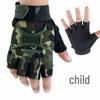 Boys' Non-Slip Tactical Fingerless Gloves for Outdoor Sports & Fitness