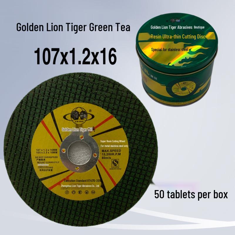 

Golden Lion Tiger Durable Metal Cutting Disc - 107mm Hand Grinder Wheel for Iron & Stainless Steel.