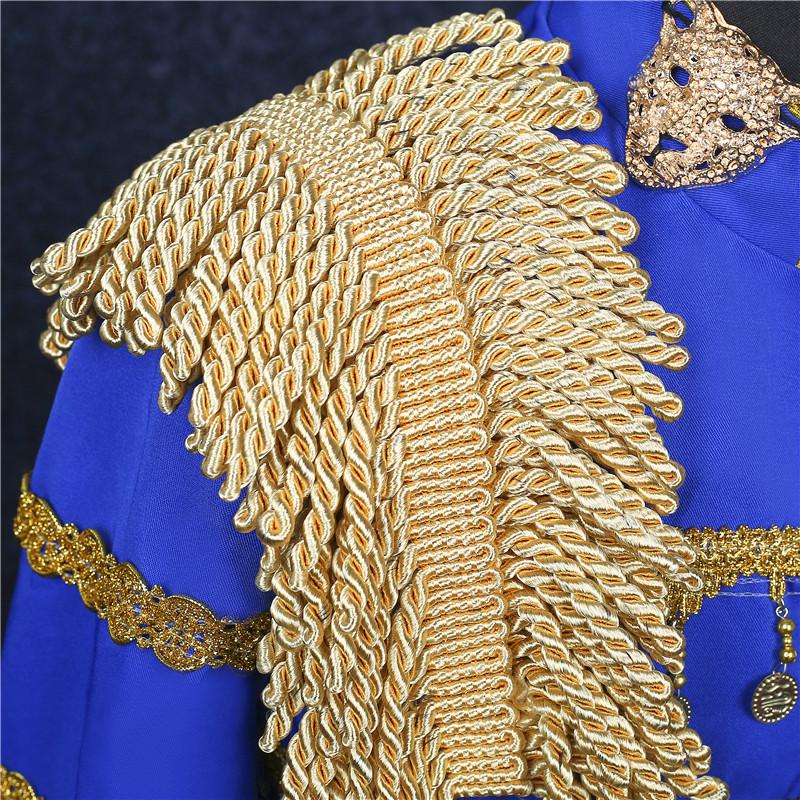 Korean Men's Palace Suit with Tassels - European/American Style Presidential Military Costume