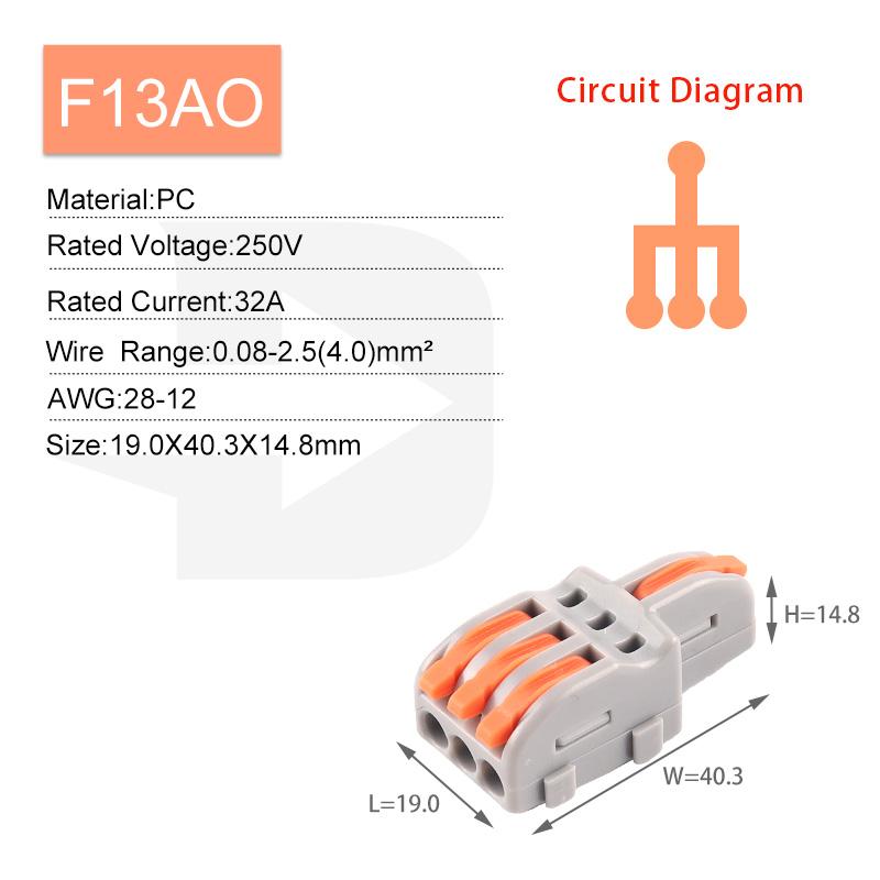 

10 шт. Міні-важіль обтискний швидкий дріт кабельний роз єм провідник 1 в кілька вихідних спліттер Push-in стиковий домашній клемний блок 10PCS