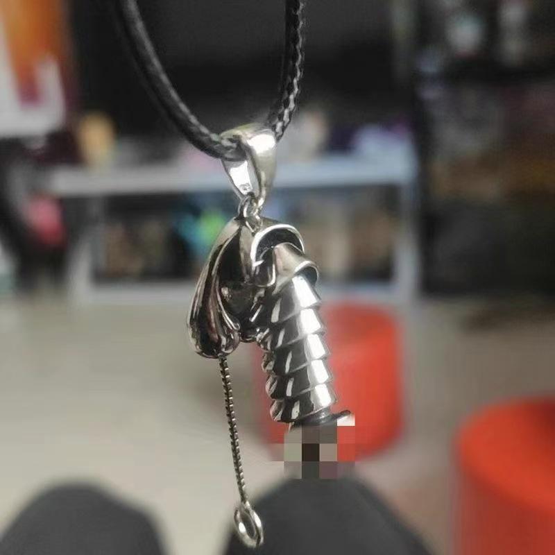 Thai Silver Rooster Pendant: Unisex Ethnic Style Necklace with Pure Silver Chicken Charm