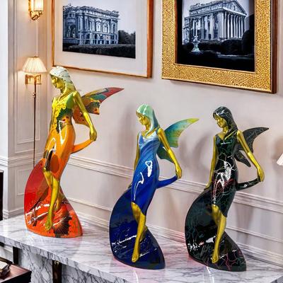 New Girl Angel Ornaments American Resin Crafts Living Room Statue Desktop Wine Cabinet Decoration Gift