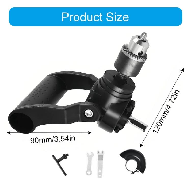 Kątowa nasadka do wiertarki 90-stopniowy uchwyt wiertarski z rękojeścią Bezprzewodowy kątowy adapter do wiertarki Przedłużenie