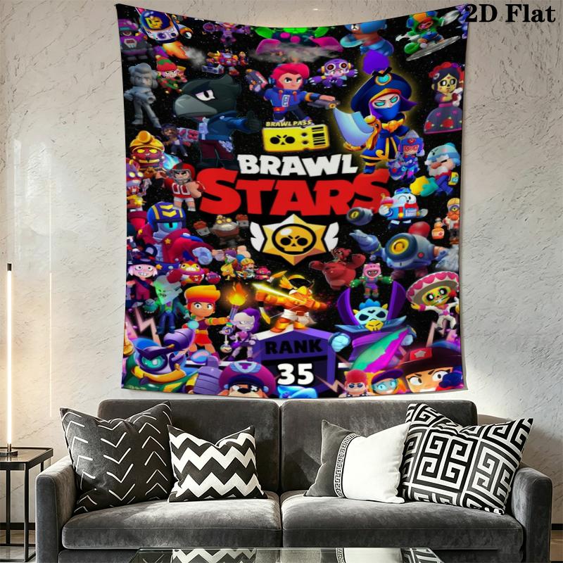 Brawl Stars Wall Tapestry Aesthetic Wall Hanging Printed Fabric Blanket Decorative Tapestries for Bedroom Living Room Home Decor