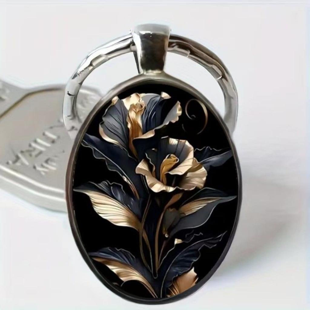 Fashion Alloy Keychain Pendant Round Metal Key Ring