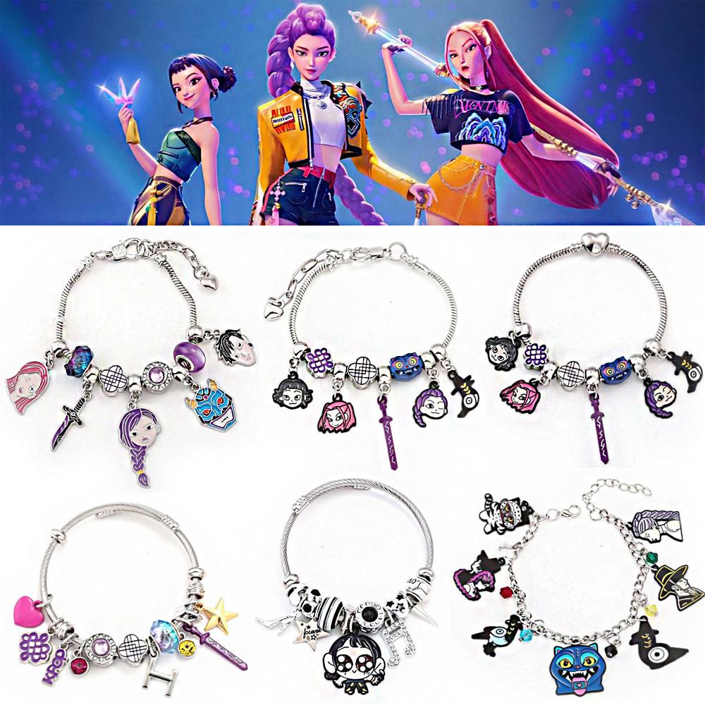 Kpop Dämonenjäger Perlen Cartoon Anime Armband Anhänger Perlen DIY Armband Armreif Mädchen Schmuck Kinder Geschenke