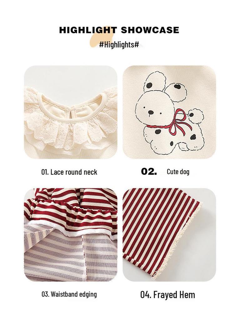 2025 Jenters Trendy Todelt Sett: Høst/Vår Hverdagslig Antrekk