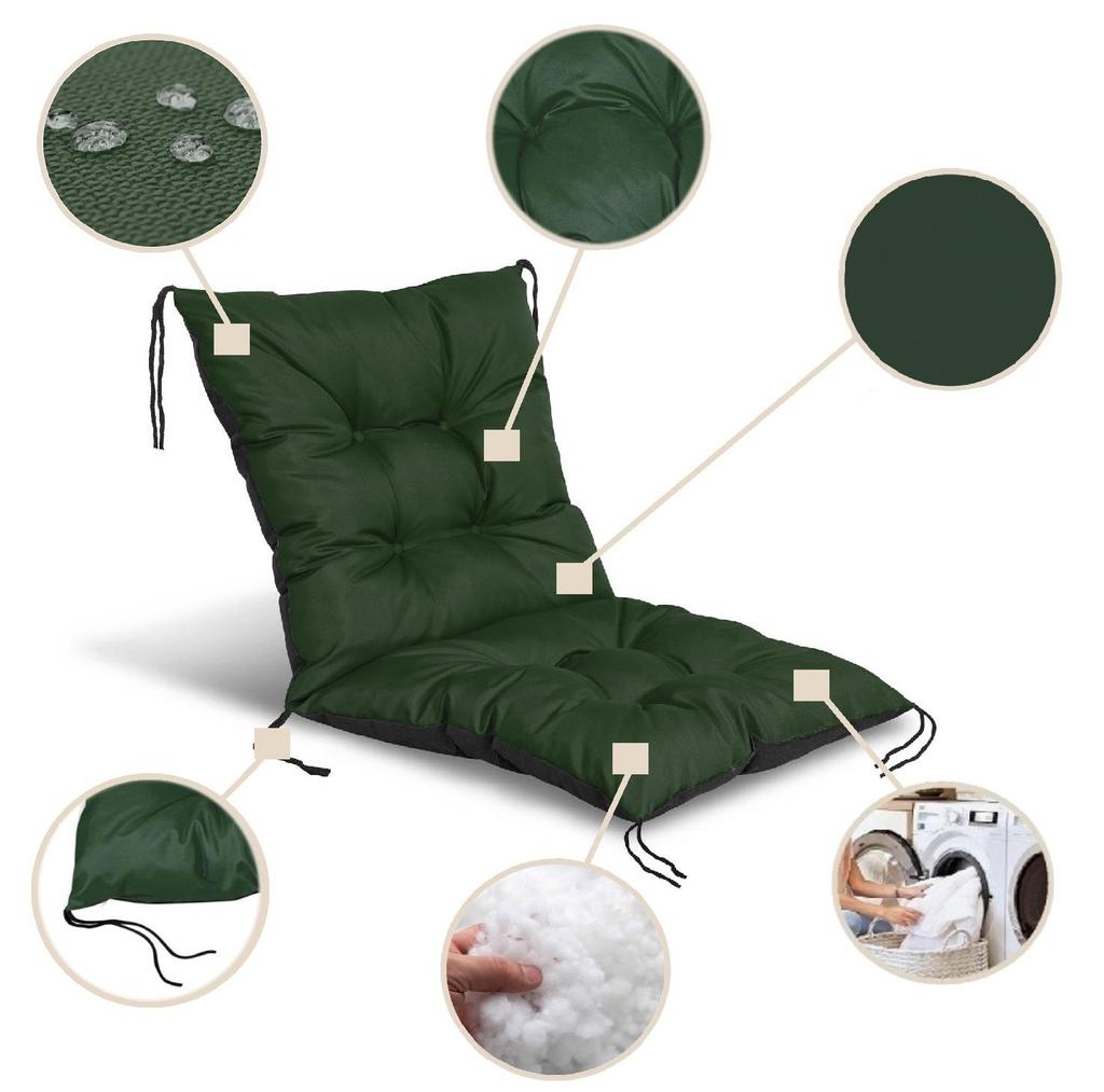 Polštář na zahradní židli, voděodolný, svázaný provázky, 50x50x50 cm, 6 BAREV