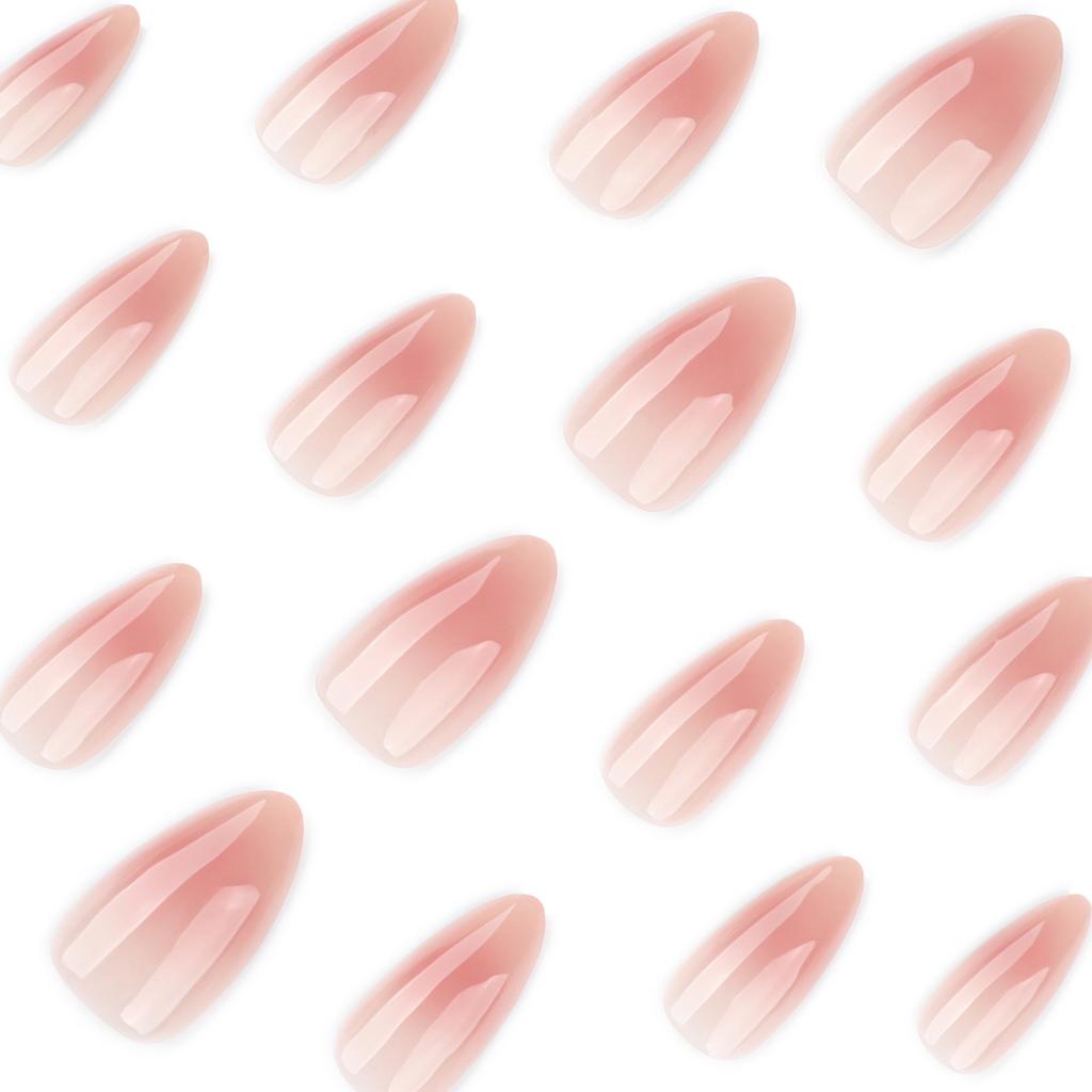 Einfacher Nude-Rouge-Smudge-Tragende Nagelkunst Heiß verkaufendes Weißes Tragen Mandel-Nagelstück