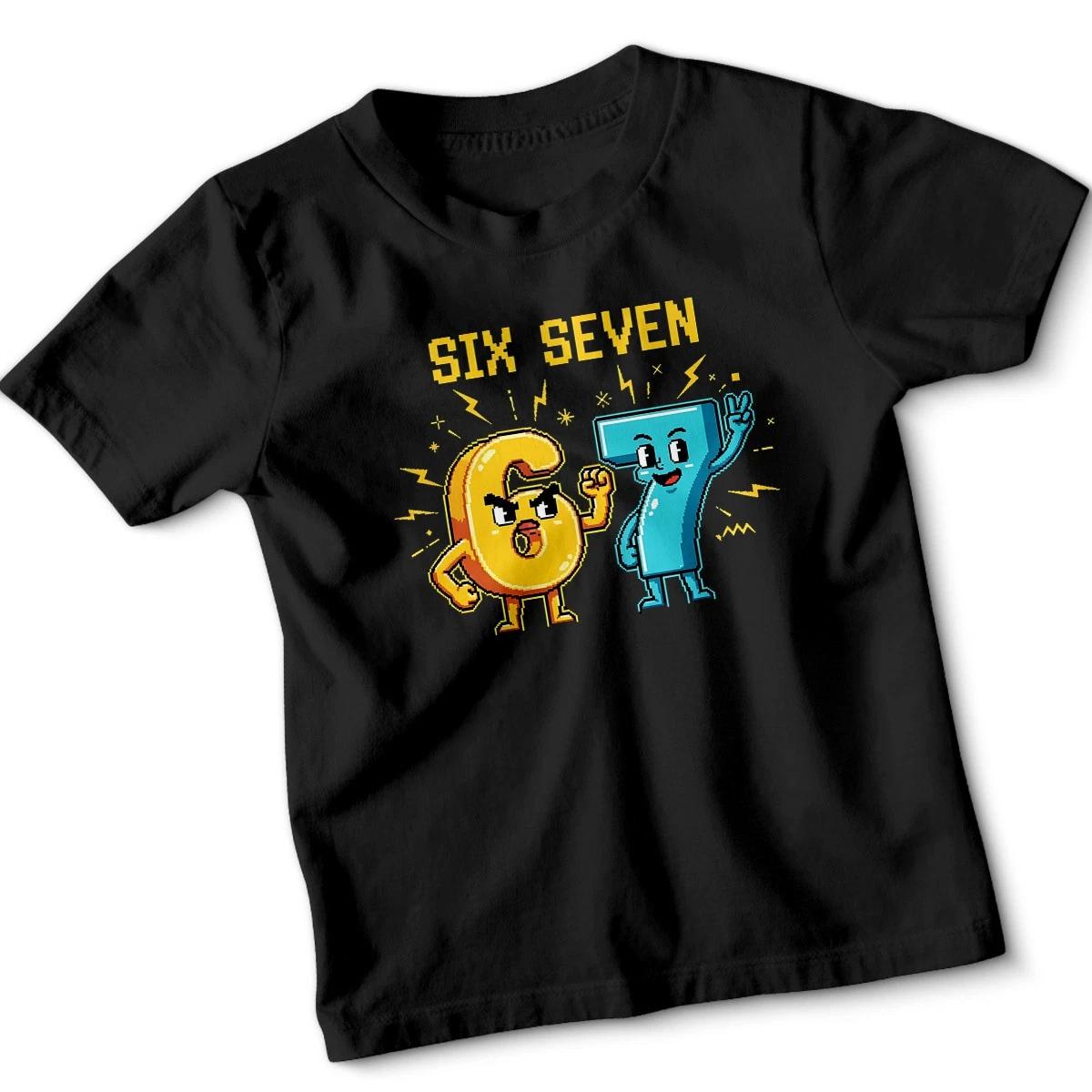 Six Seven Counting Numbers Kids T-Shirt Pixel Art Educational Play 100