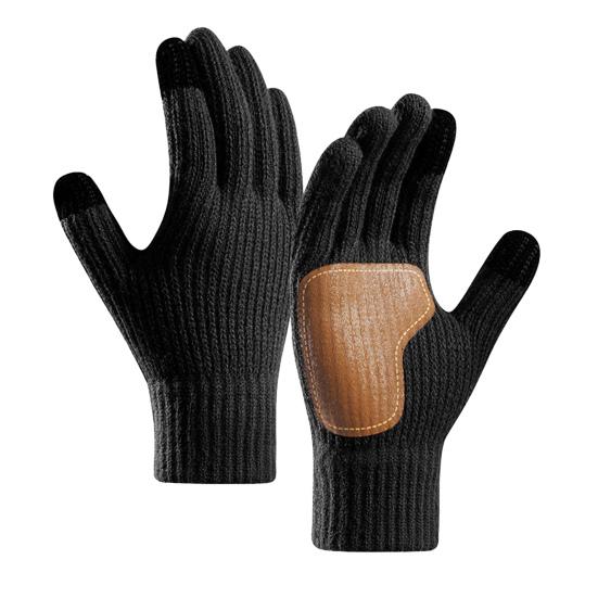 Winter Touchscreen Gloves Men Women Warm Knitted Gloves with Anti-Slip Palm Thickened Thermal Gloves for Outdoor Cycling Daily Outings
