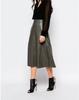 Women's Skirt Stylish Gray Leather Handmade Original Lambskin Formal Wear Soft