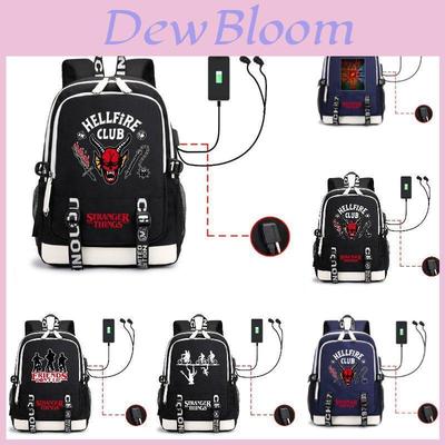 Mochila Stranger Things Para Estudiantes Ligera Y Duradera Con Carga Usb