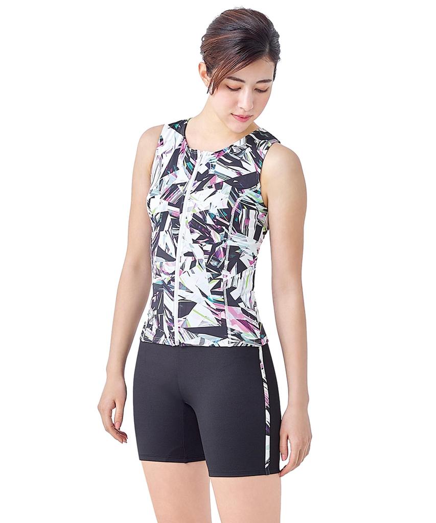 Full Shape Swimsuit Separate Supports Your Body Line Beautifully Covers Body Parts Suitable Up To Q Size Large Size SWS734 GY [Wacoal Swimwear]