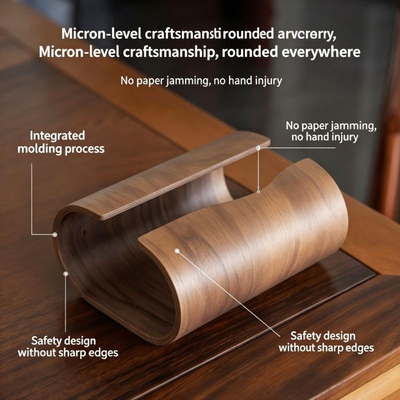 Solid Wooden Tissue Box Cover Smooth and Rounded Edges Suitable for Living Room or Office