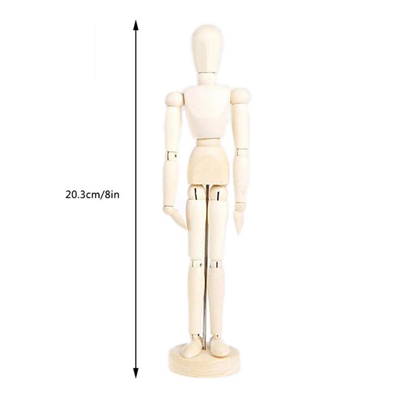 4.5/5.5/8 In Artist Movable Limbs Male Wooden Toy Figure Model Mannequin Bjd Art Sketch Draw Action Toy Figures Educational Toys