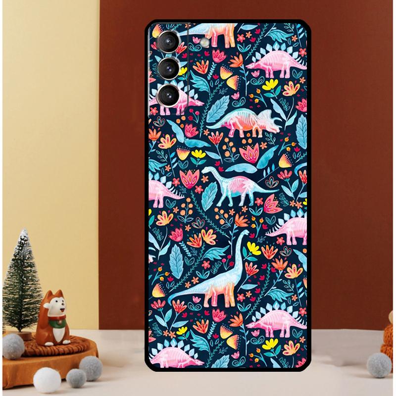 Cute Dino Dinosaur Case For Samsung Galaxy S25 S26 Ultra S20 S21 S22 S23 S24 Ultra S10 Plus S25 FE Cover Funda