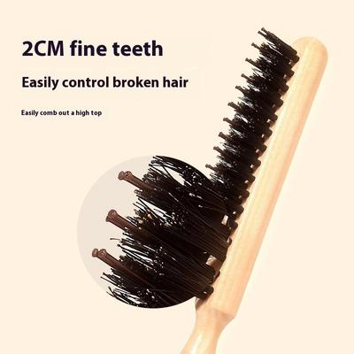 Ahşap Sap Yaban Domuzu Kılı Fırçalı Taraklar Salon Saç Fırçaları Doğal Yaban Domuzu Kılı Saç Taraklama Fırçası İnce Hatlı Şekillendirme Tarağı Saç Şekillendirme