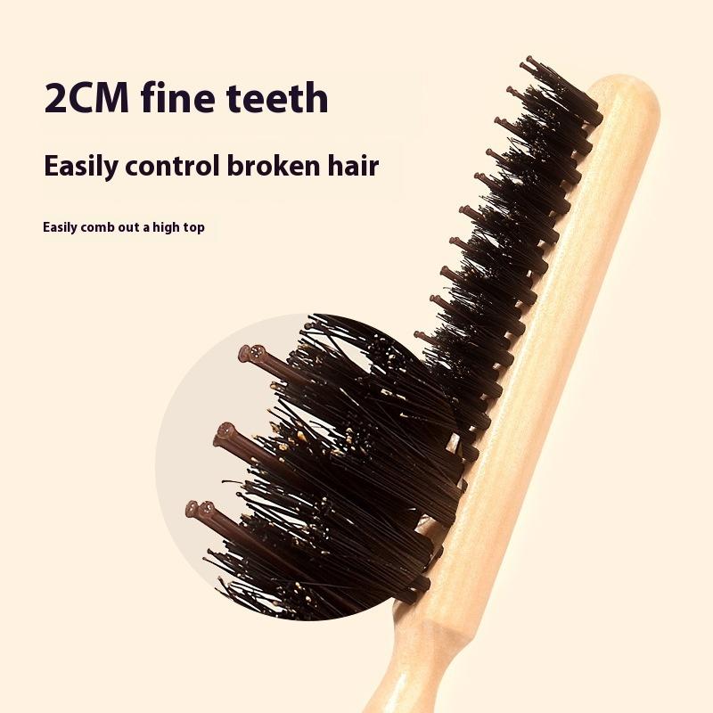 Ahşap Sap Yaban Domuzu Kılı Fırçalı Taraklar Salon Saç Fırçaları Doğal Yaban Domuzu Kılı Saç Taraklama Fırçası İnce Hatlı Şekillendirme Tarağı Saç Şekillendirme