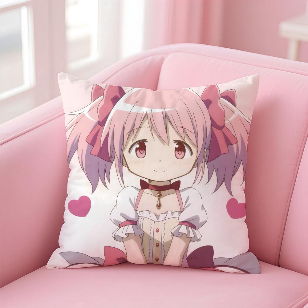 Anime Puella Magi Madoka Magica Cushion Cover Comfortable Reversible Pillow Cover Ideal for Car Sofa Bedroom & Beyond