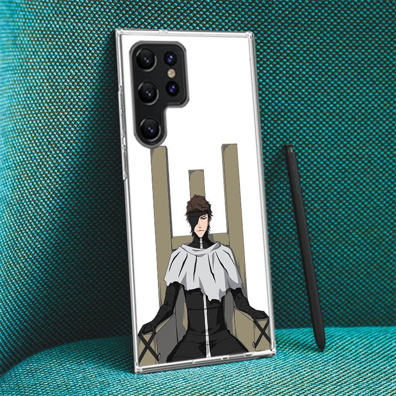 Bleach Aizen Sousuke Capa Phone Case For Samsung S26 Ultra S25 Edge Galaxy S23 S21 S20 S24 FE S22 S10 Plus Cover Clear TPU Shell