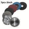 7Pcs 75mm Cutting Disc For Hole Angle 10mm Circular Saw Blade Sander Sanding Tool