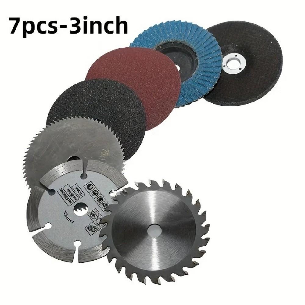 

7Pcs 75mm Cutting Disc For Hole Angle 10mm Circular Saw Blade Sander Sanding Tool