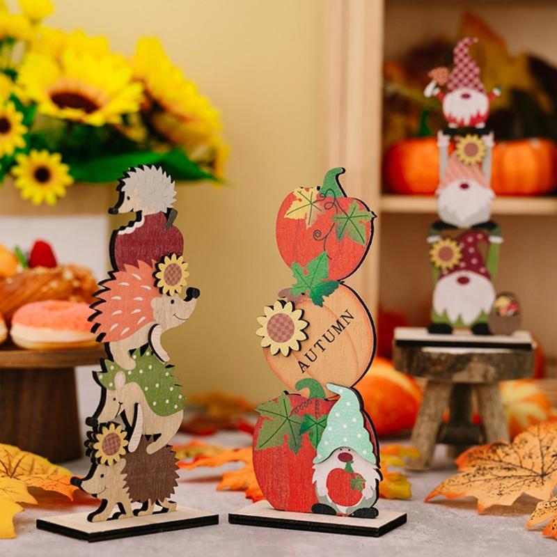 Wood Autumn Signs for Thanksgiving Mantelpiece Embellishments for Autumn Home Garden Decors