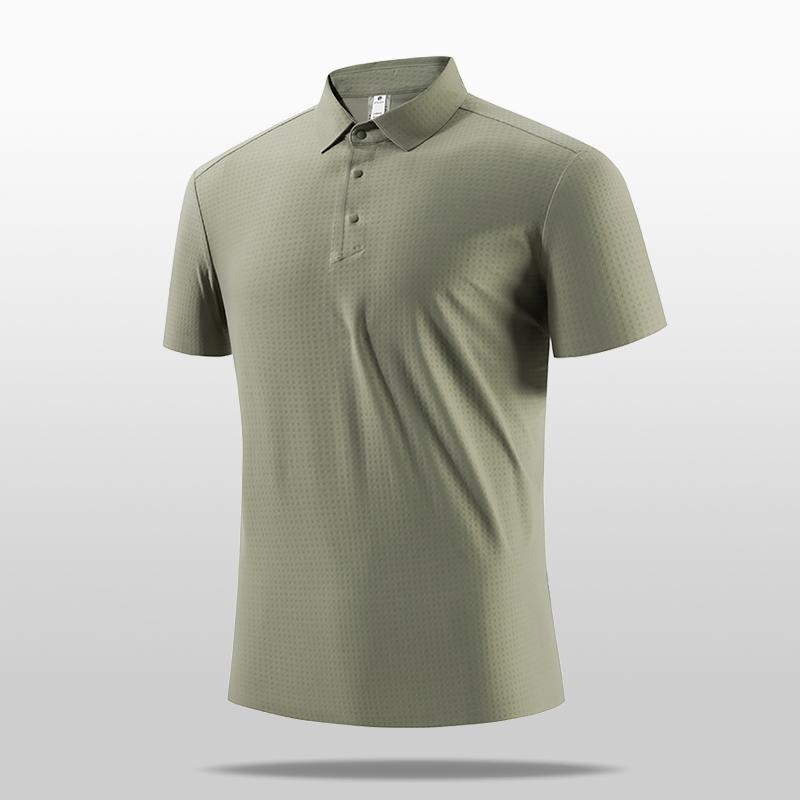 

Ice Silk Short-sleeved Men s POLO Shirt With Lapel T-shirt, Quick-drying, Cool And Traceless Solid Color 2XL армия зеленый