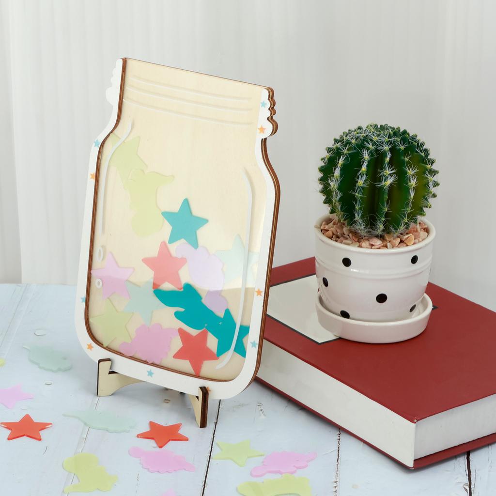 2 Pcs Reward Jars for Kids Wood Personalized Dinosaurs and Stars Jar Reward System Magnetic Reward Jar Multifunctional Incentive