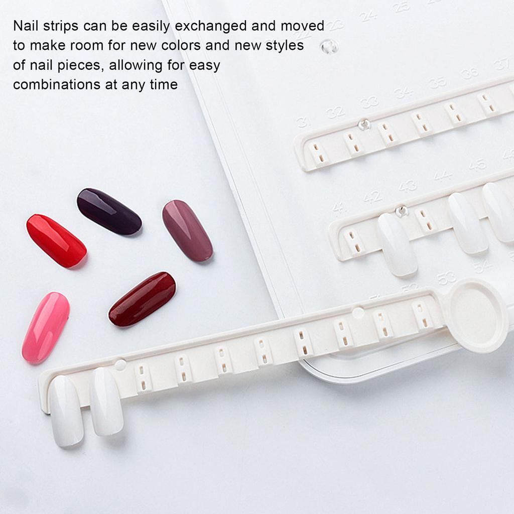 120 Colors Nail Color Display Book Disassemble Snap On Design Nail Display Book with 120Pcs Nail Tips White for Manicurist
