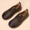 Spring and summer new men's shoes leather trendy breathable versatile soft leather soft sole wide head thick sole casual leather shoes men