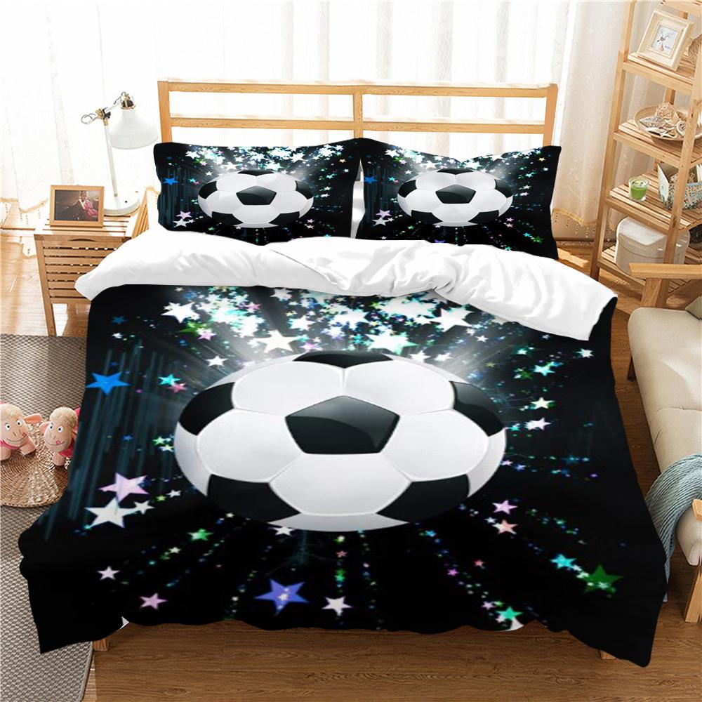 Football Pattern Bed Set Luxury Duvet Cover Set Fashion Home Textiles Lovely Quilt Cover Boy Girl Single Size Bedding Suit
