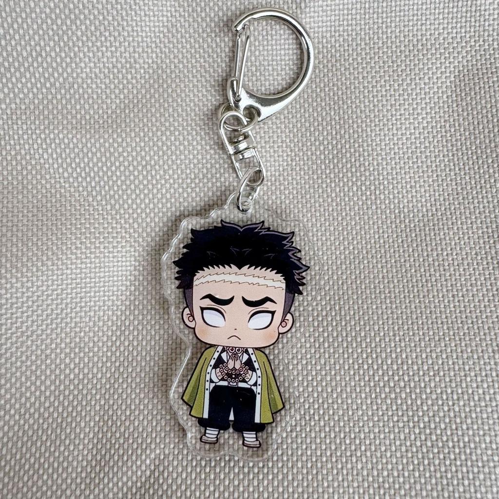 Anime Demon Slayer Figure Tanjirou Kamado Nezuko Tomioka Giyuu Kimetsu No Yaiba Cartoon Acrylic Keychain Pendant Key Ring Lovely Gifts